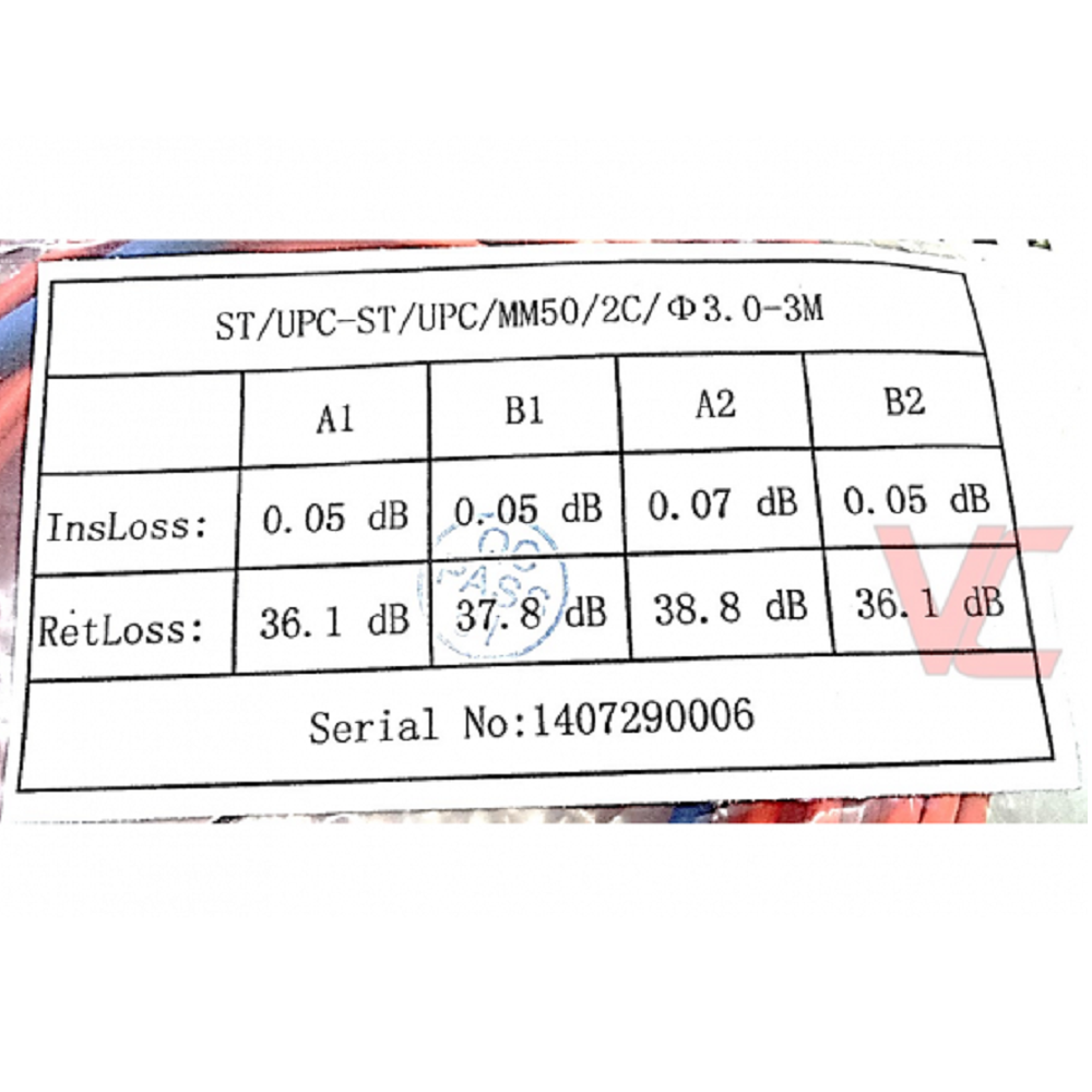 CA331 FIBER PATCH CORD ST/UPC-ST/UPC OM2 50/125 3METER - Image 2