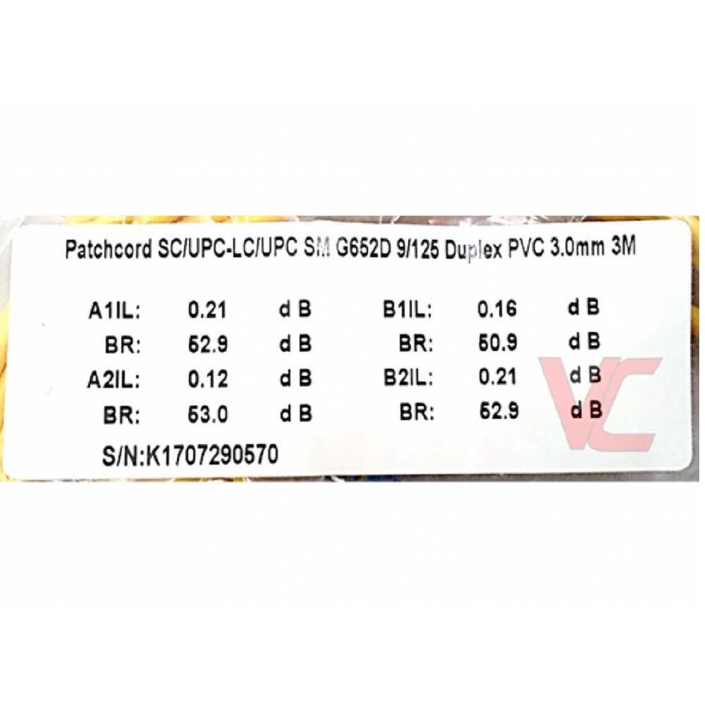 CA332 FIBER PATCH CORD SC/UPC-LC/UPC SM 9/125 3METER - Image 2