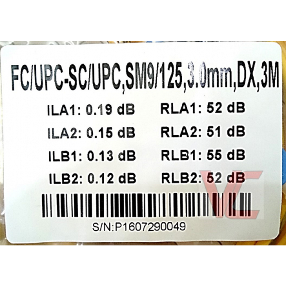 CA335 FIBER PATCH CORD FC/UPC-SC/UPC SM 9/125 3METER - Image 2