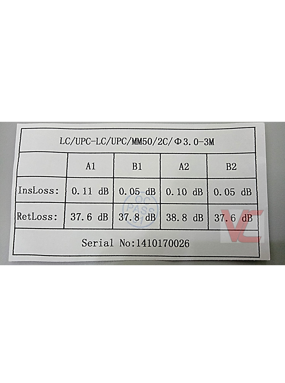 CA340 FIBER PATCH CORD LC/UPC - LC/UPC OM2 50/125 3METER - Image 2