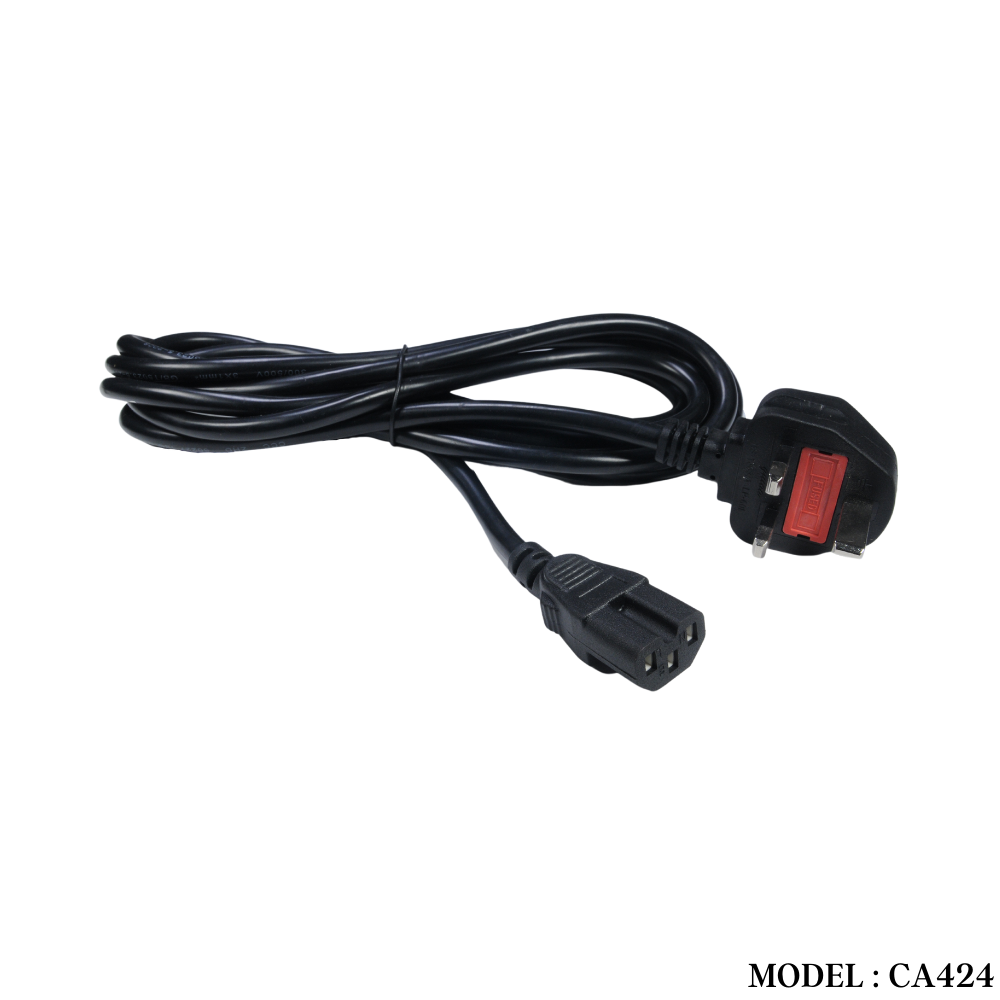 CA424 BIG UK 3 PIN PLUG TO C15 POWER CORD 1MM 3METER - Image 2