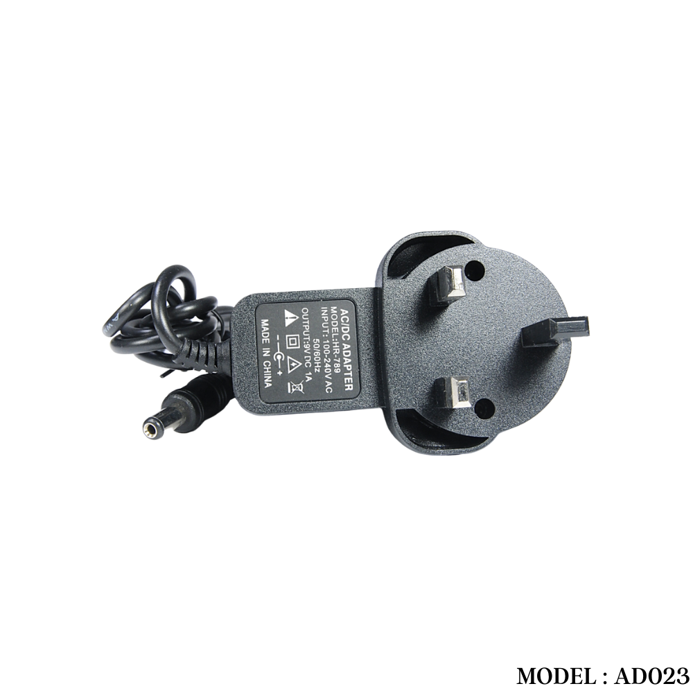 AD023 9V 1A ADAPTOR -2.1MM