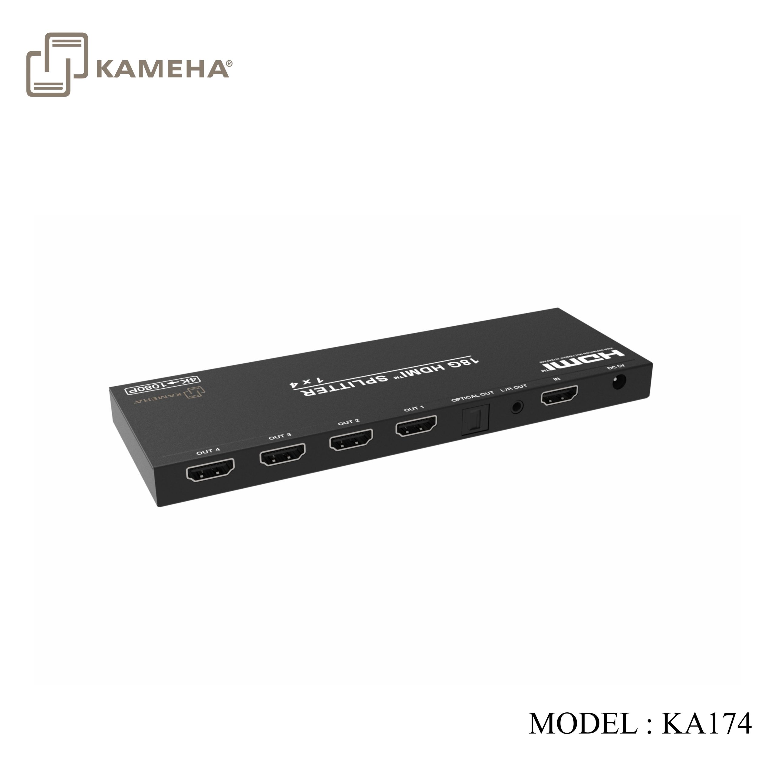 KA174 4 PORT HDMI SPLITTER V2.0 WITH SCALER & AUDIO - KAMEHA - Image 2