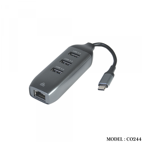CO244 USB 3.1 TYPE C TO USB3.0 HUB+LAN
