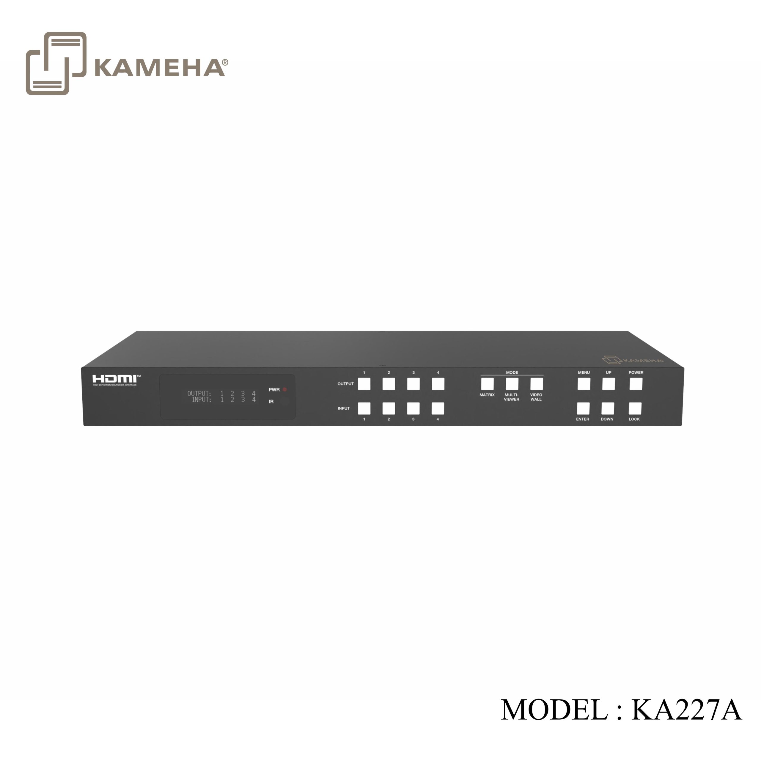 KA227A HDMI SEAMLESS MATRIX 4X4 WITH MULTIVIEWER & VIDEO WALL 2X2 (4K60HZ) - 1U CHASIS - Image 2