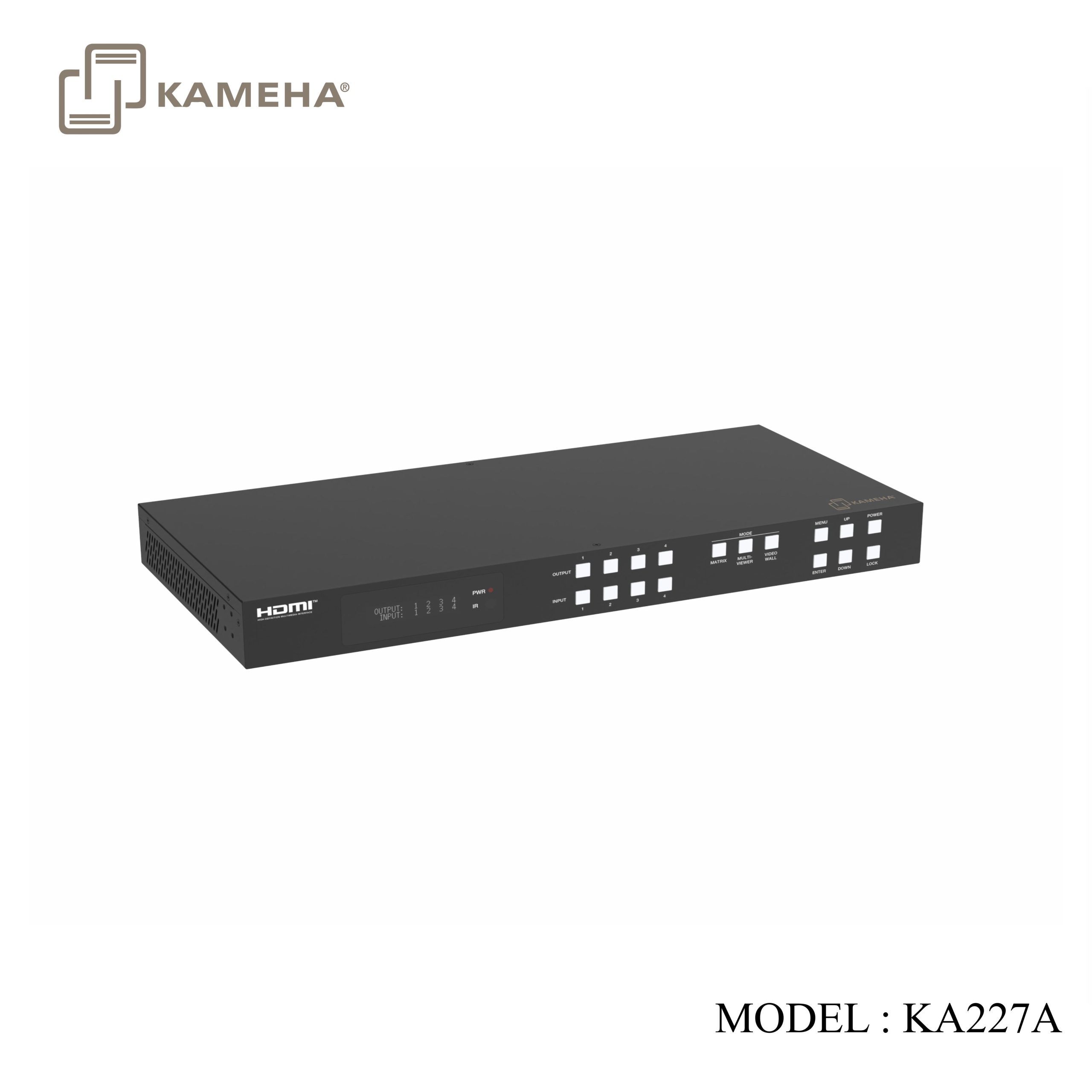 KA227A HDMI SEAMLESS MATRIX 4X4 WITH MULTIVIEWER & VIDEO WALL 2X2 (4K60HZ) - 1U CHASIS
