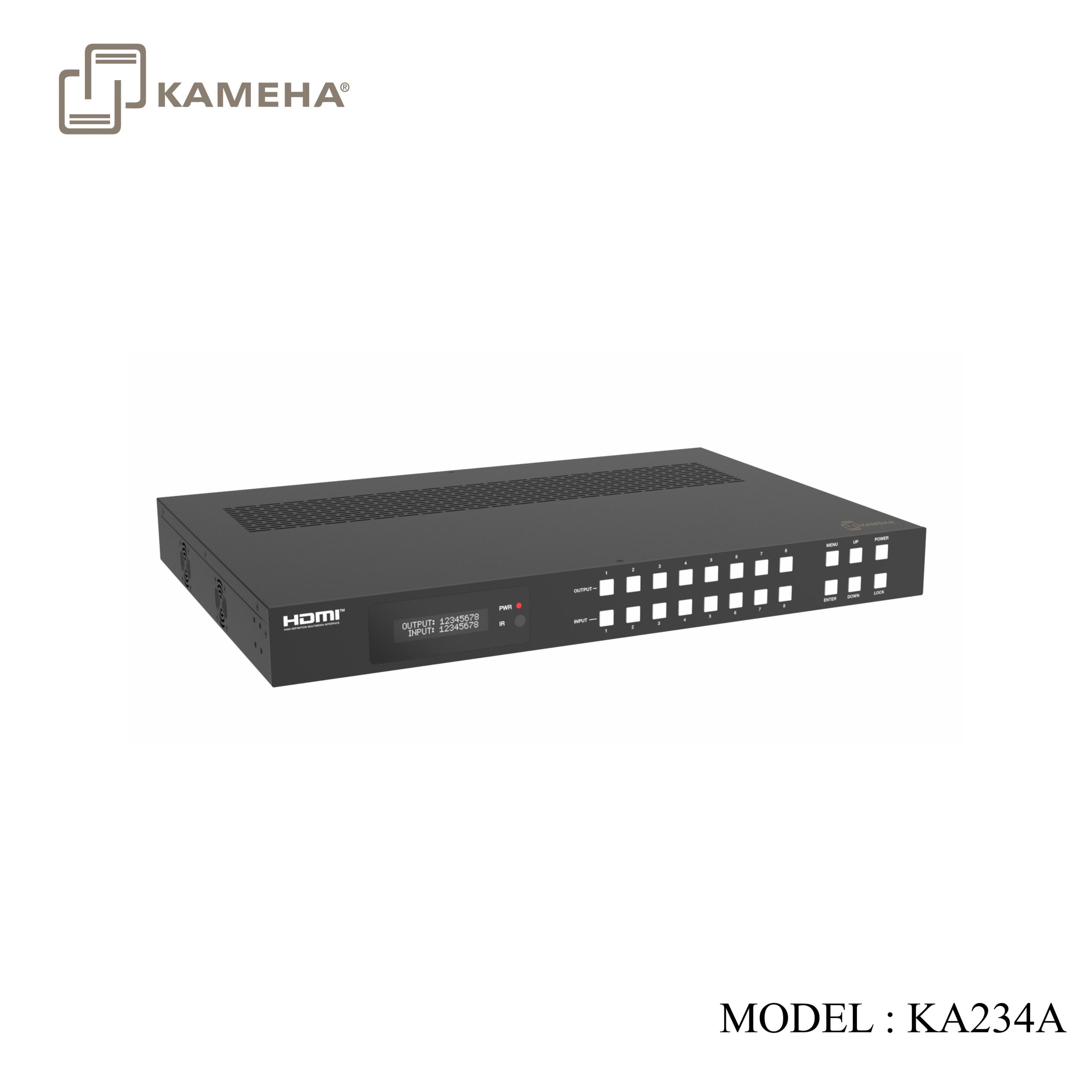 KA234A HDMI V2.0 SEAMLESS MATRIX 8X8 WITH MULTIVIEWER & VIDEO WALL - 1U CHASIS - KAMEHA