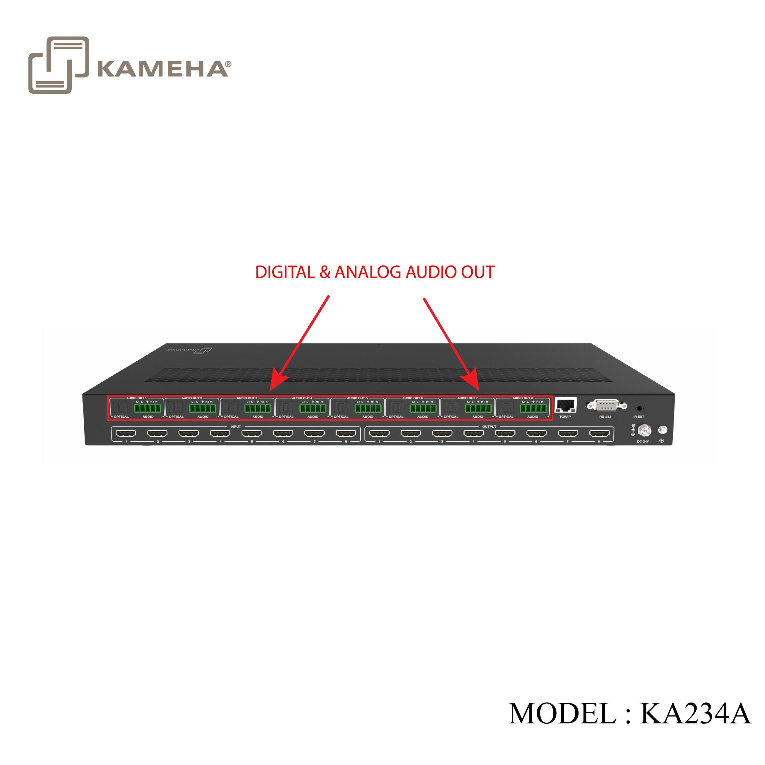 KA234A HDMI V2.0 SEAMLESS MATRIX 8X8 WITH MULTIVIEWER & VIDEO WALL - 1U CHASIS - KAMEHA - Image 4