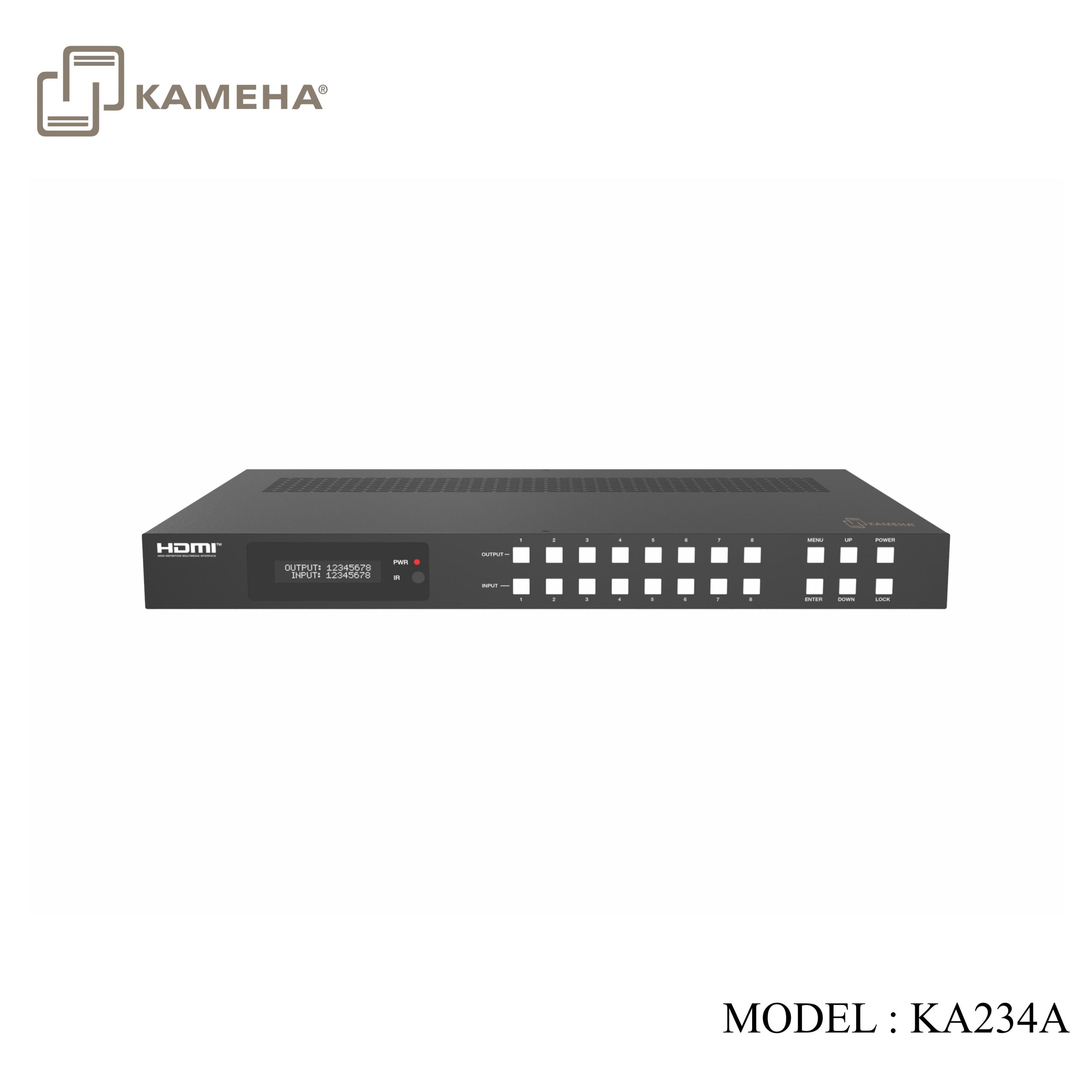 KA234A HDMI V2.0 SEAMLESS MATRIX 8X8 WITH MULTIVIEWER & VIDEO WALL - 1U CHASIS - KAMEHA - Image 2